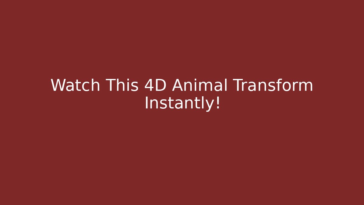 Watch This 4D Animal Transform Instantly! - Felix Cat Insurance