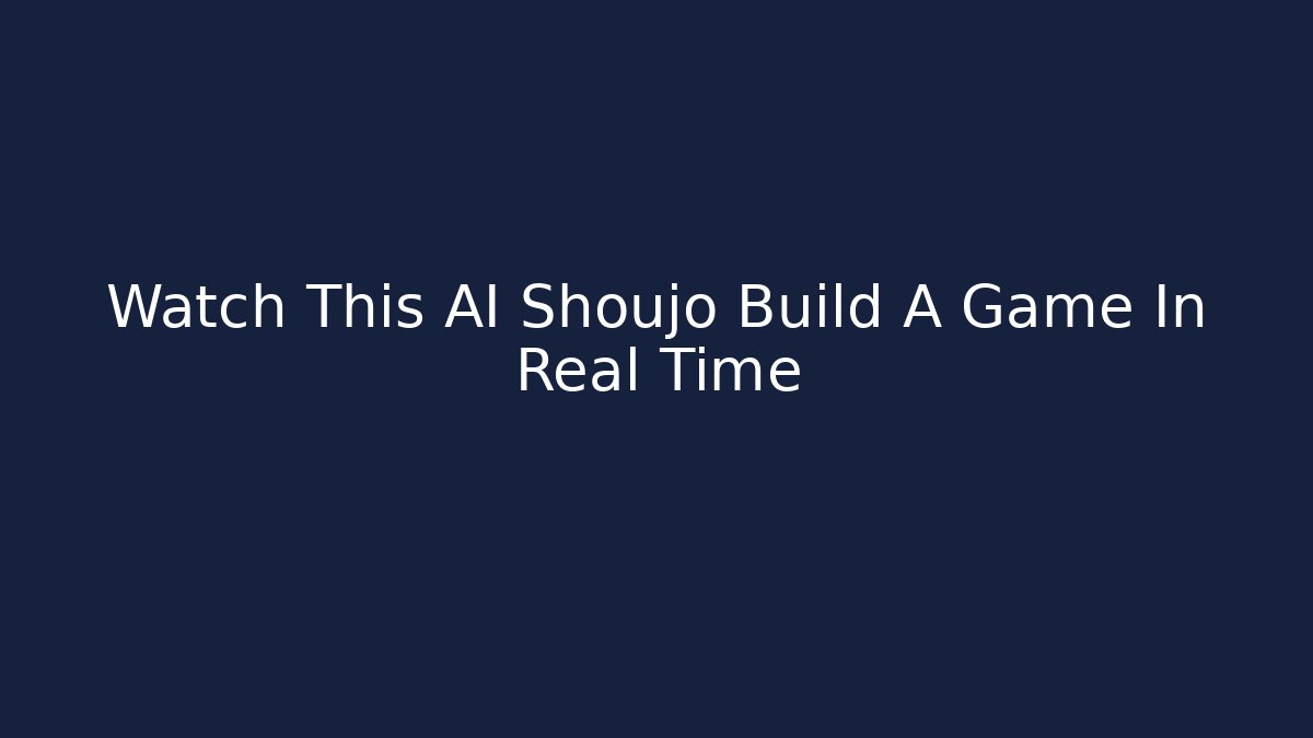 Watch This AI Shoujo Build A Game In Real Time - Felix Cat Insurance