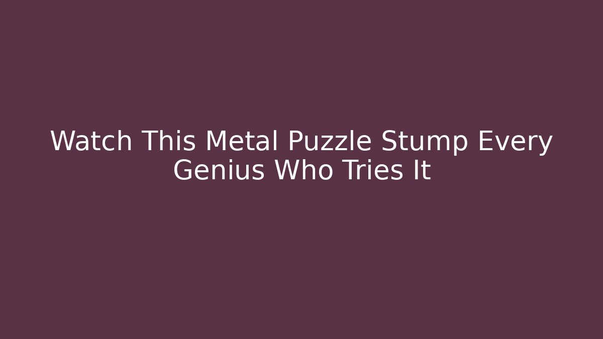 Watch This Metal Puzzle Stump Every Genius Who Tries It