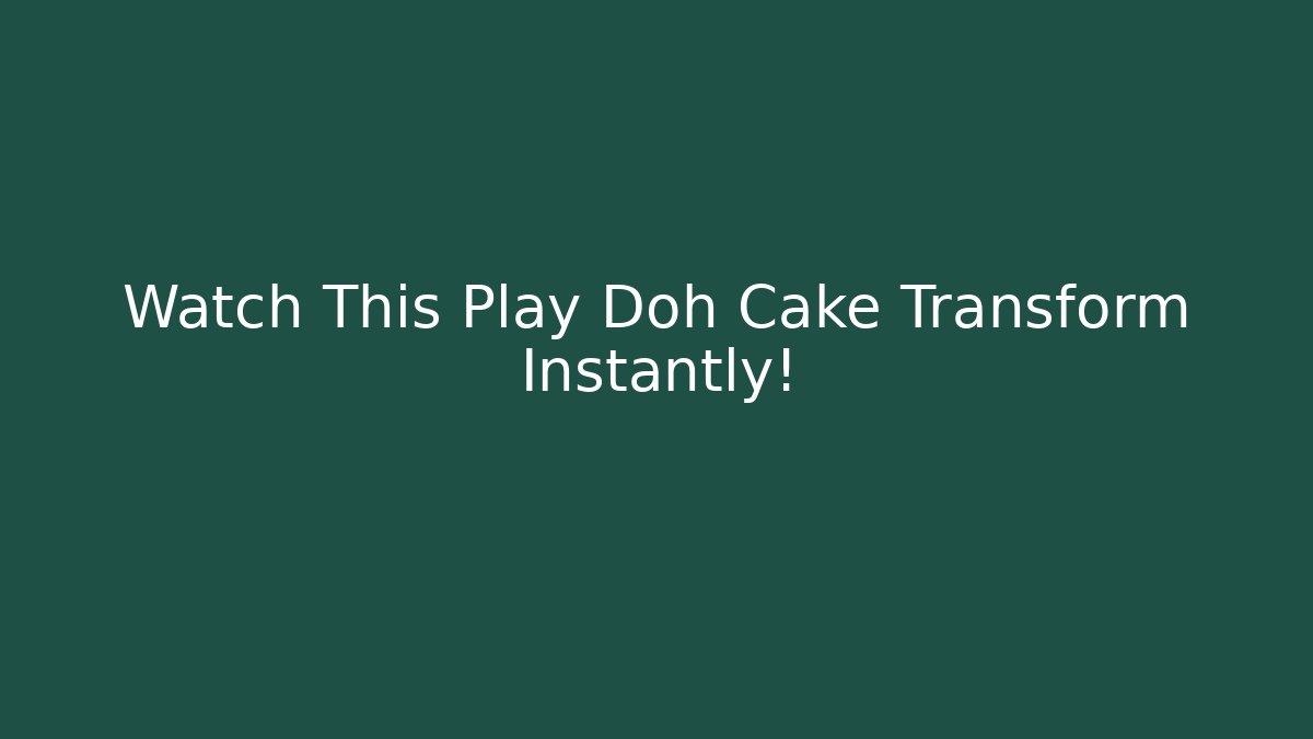 Watch This Play Doh Cake Transform Instantly!