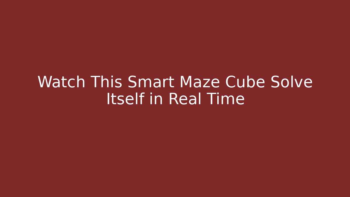 Watch This Smart Maze Cube Solve Itself in Real Time - Felix Cat Insurance