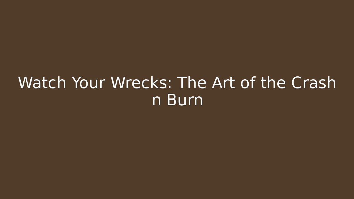 Watch Your Wrecks: The Art of the Crash n Burn