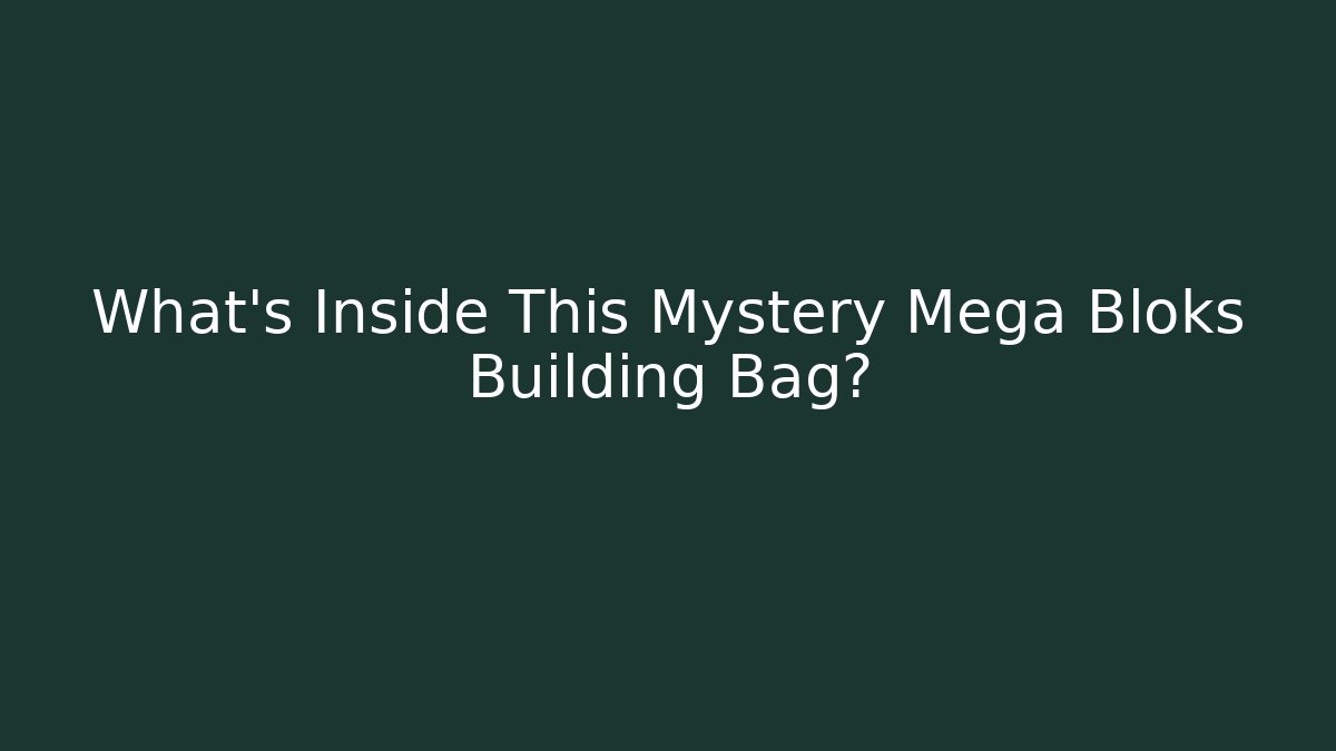 What's Inside This Mystery Mega Bloks Building Bag?