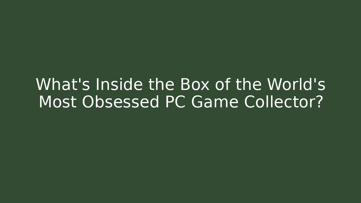 What's Inside the Box of the World's Most Obsessed PC Game Collector? - Felix Cat Insurance