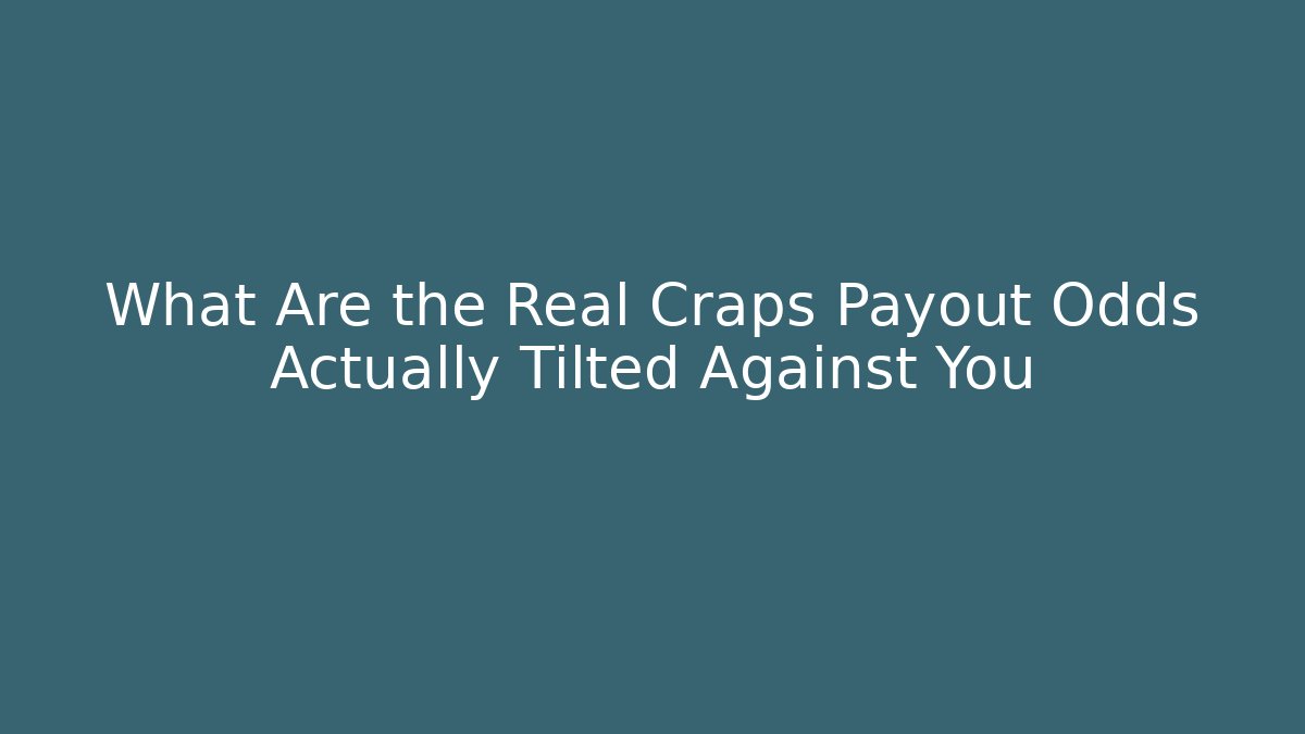 What Are the Real Craps Payout Odds Actually Tilted Against You