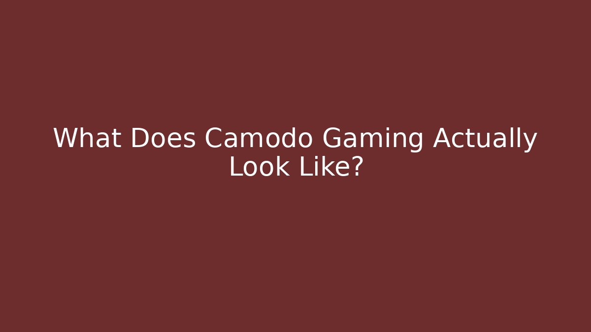 What Does Camodo Gaming Actually Look Like?