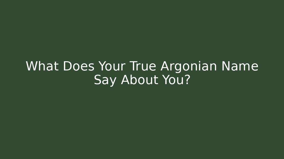 What Does Your True Argonian Name Say About You?