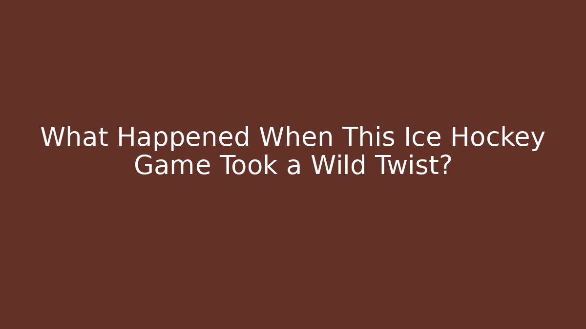 What Happened When This Ice Hockey Game Took a Wild Twist? - Felix Cat Insurance