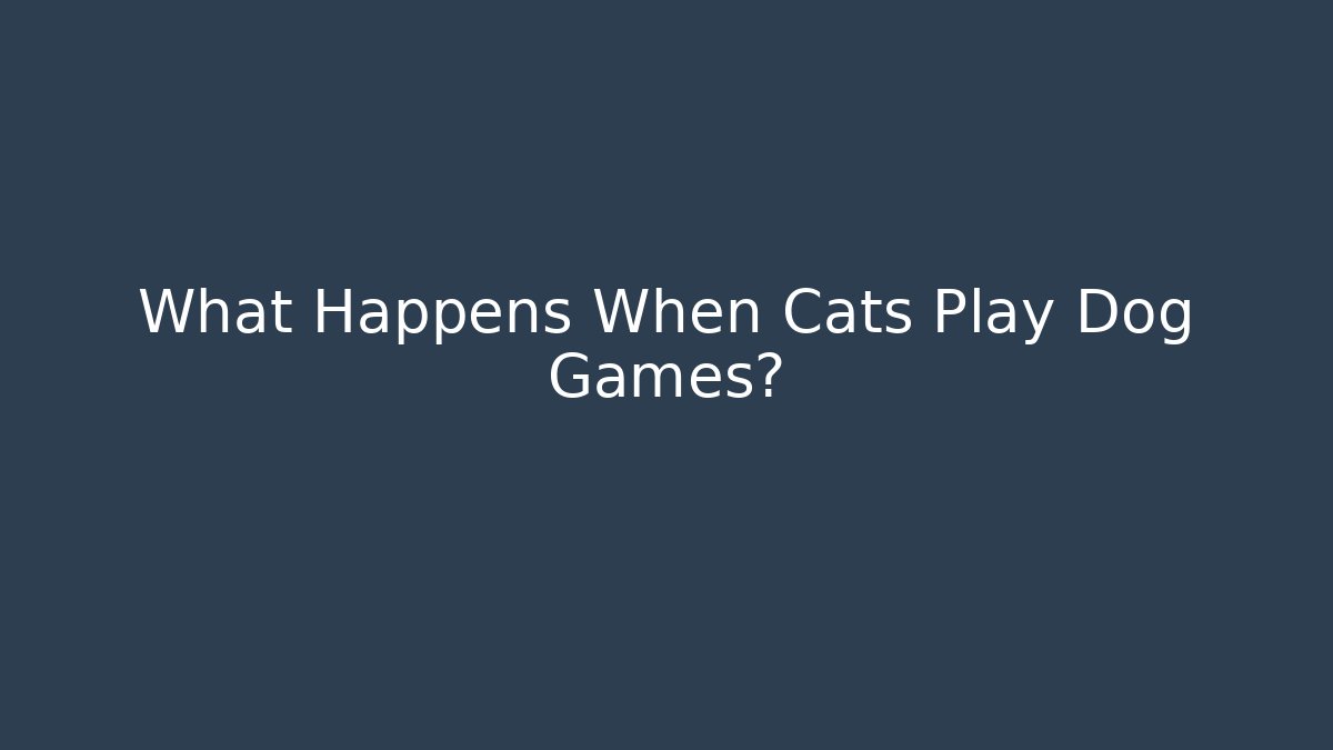 What Happens When Cats Play Dog Games? - Felix Cat Insurance