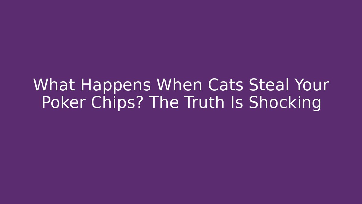 What Happens When Cats Steal Your Poker Chips? The Truth Is Shocking