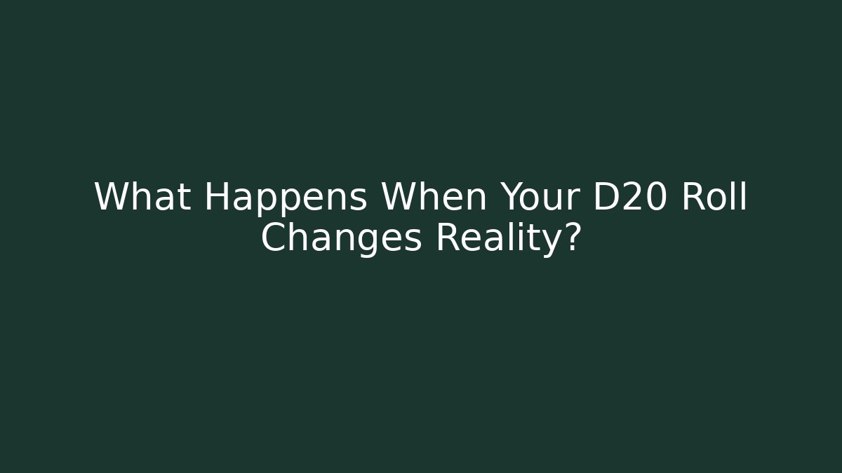 What Happens When Your D20 Roll Changes Reality?