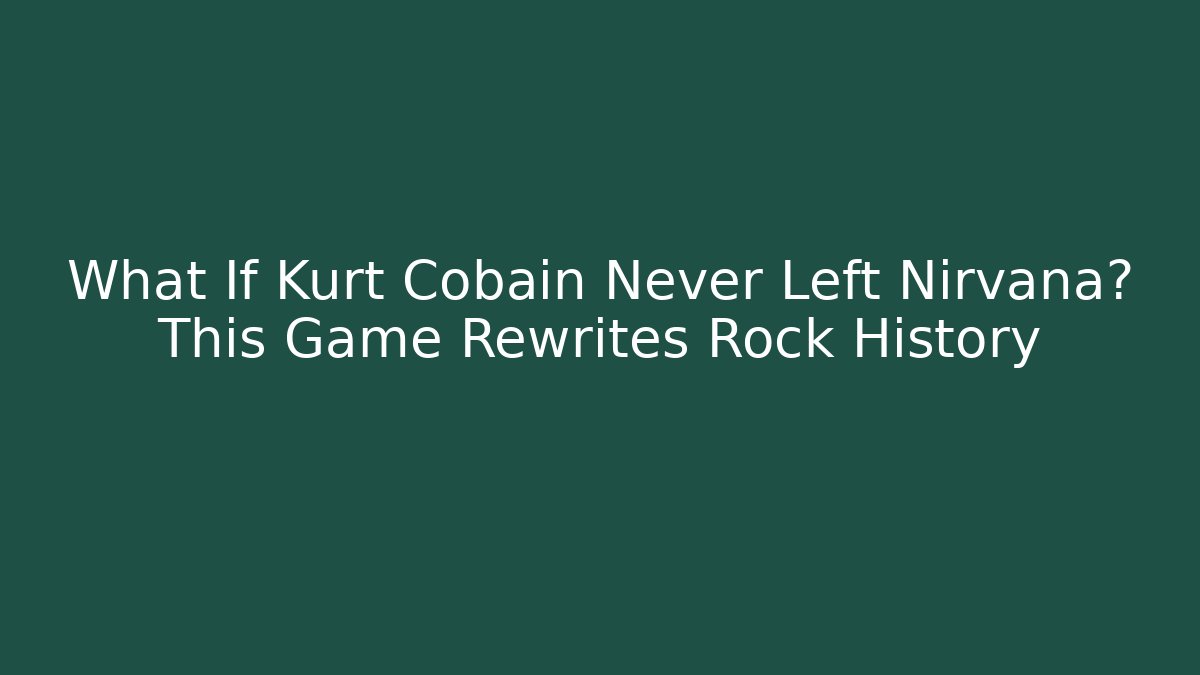 What If Kurt Cobain Never Left Nirvana? This Game Rewrites Rock History - Felix Cat Insurance