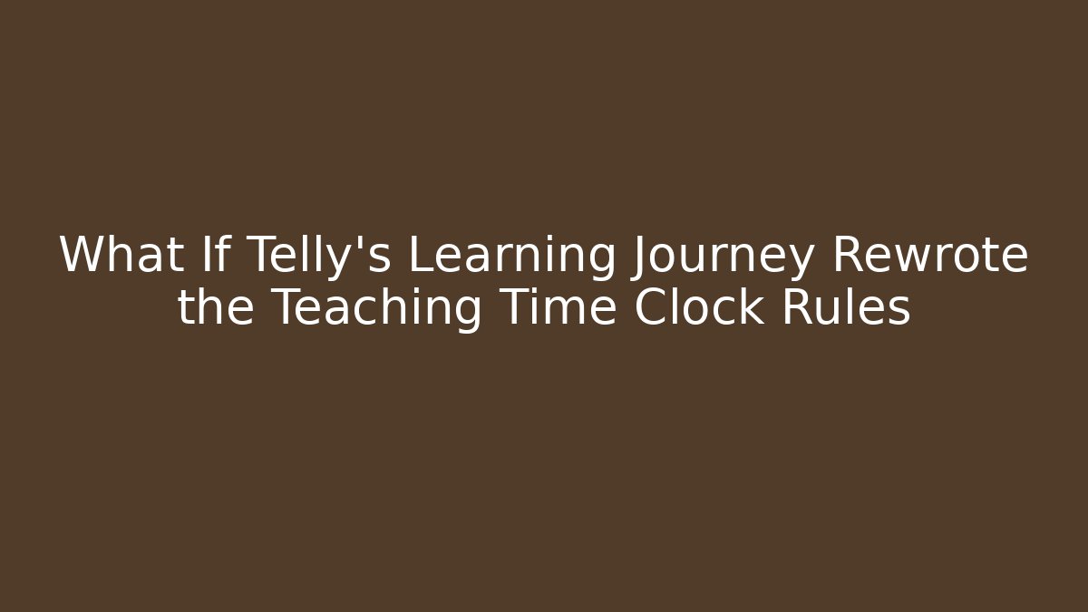 What If Telly's Learning Journey Rewrote the Teaching Time Clock Rules