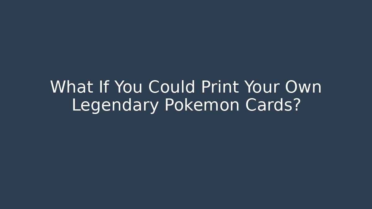 What If You Could Print Your Own Legendary Pokémon Cards?