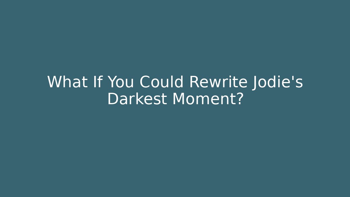 What If You Could Rewrite Jodie's Darkest Moment?