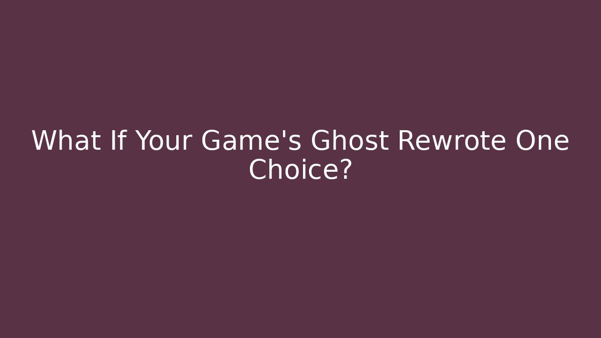What If Your Game's Ghost Rewrote One Choice?
