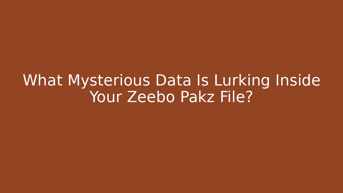What Mysterious Data Is Lurking Inside Your Zeebo Pakz File?
