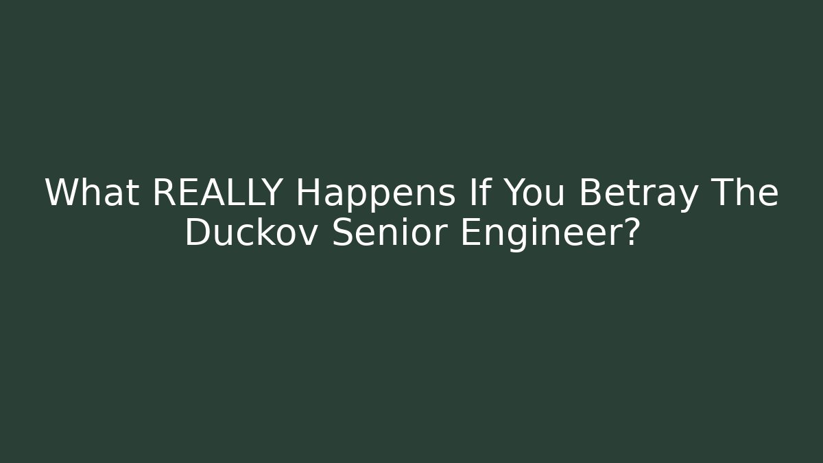 What REALLY Happens If You Betray The Duckov Senior Engineer?