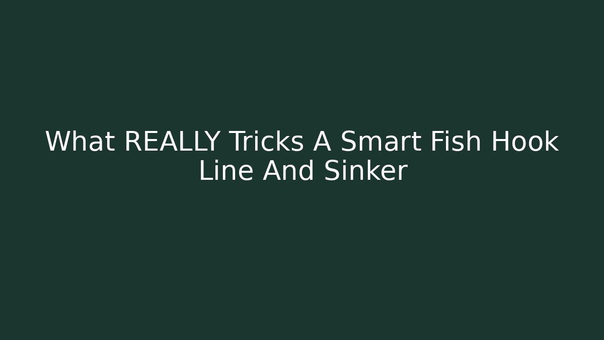 What REALLY Tricks A Smart Fish Hook Line And Sinker