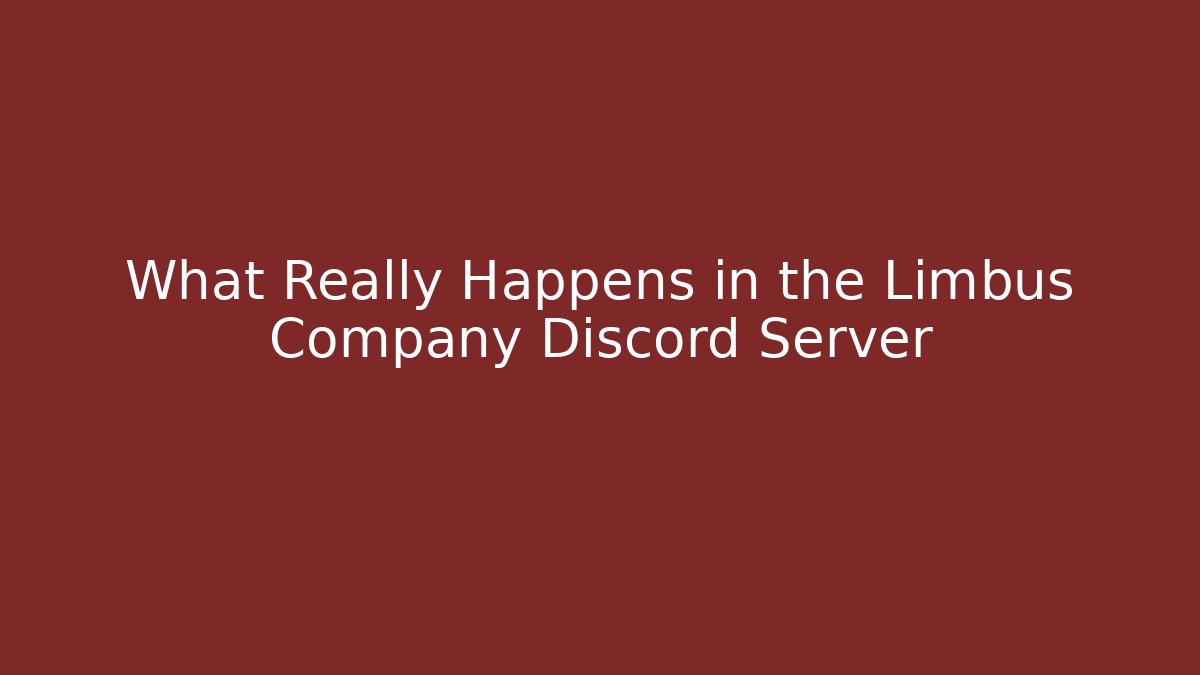 What Really Happens in the Limbus Company Discord Server - Felix Cat Insurance