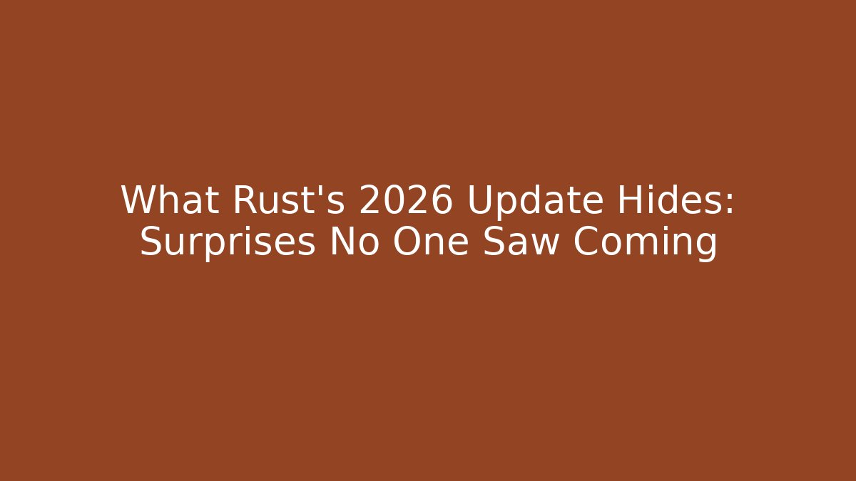 What Rust's 2026 Update Hides: Surprises No One Saw Coming