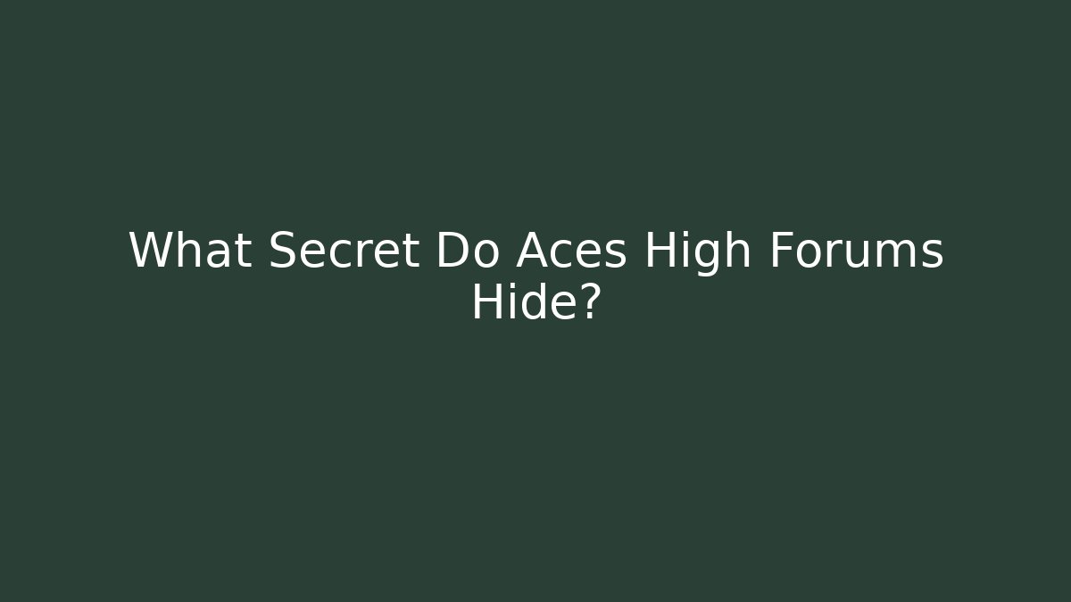 What Secret Do Aces High Forums Hide?