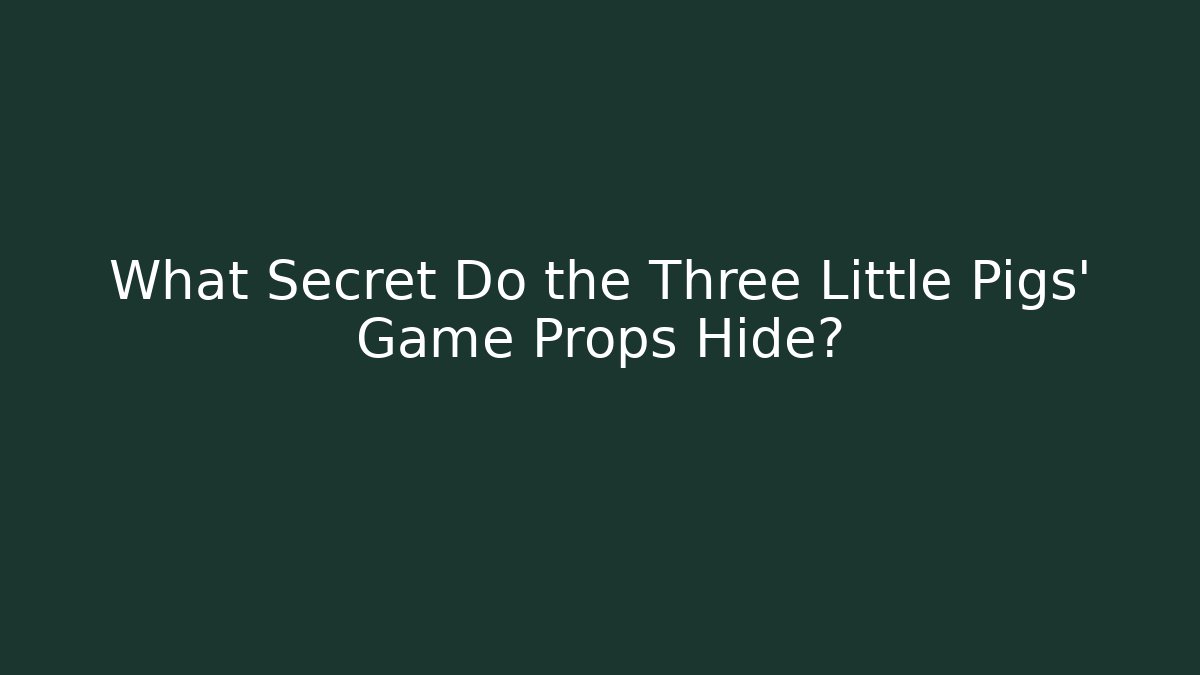 What Secret Do the Three Little Pigs' Game Props Hide? - Felix Cat Insurance