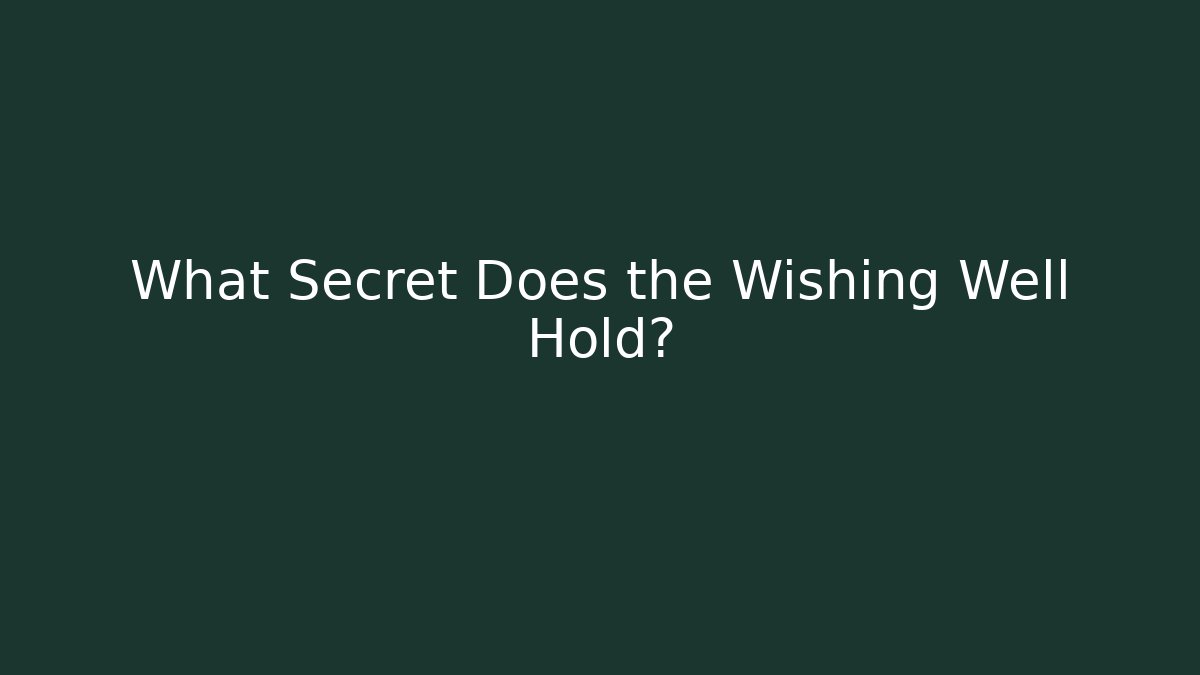 What Secret Does the Wishing Well Hold?