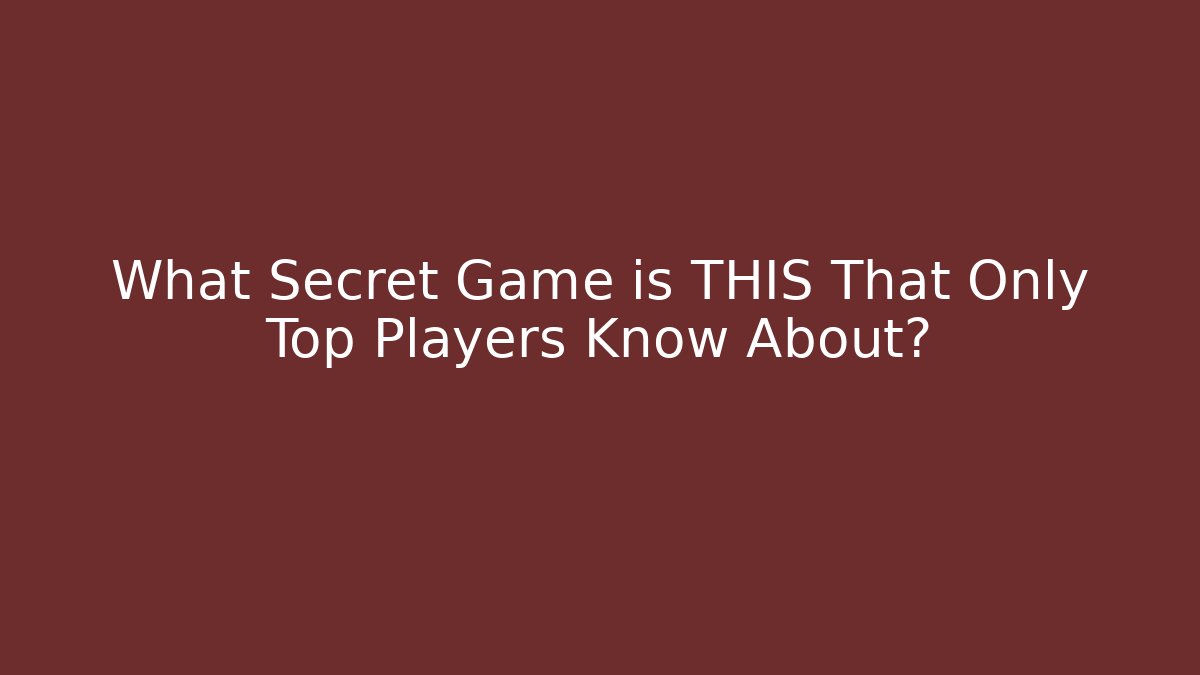 What Secret Game is THIS That Only Top Players Know About? - Felix Cat Insurance