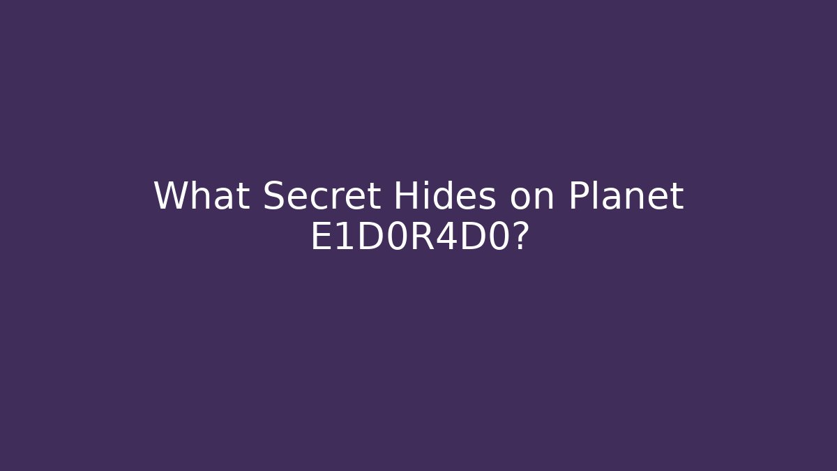What Secret Hides on Planet E1D0R4D0? - Felix Cat Insurance