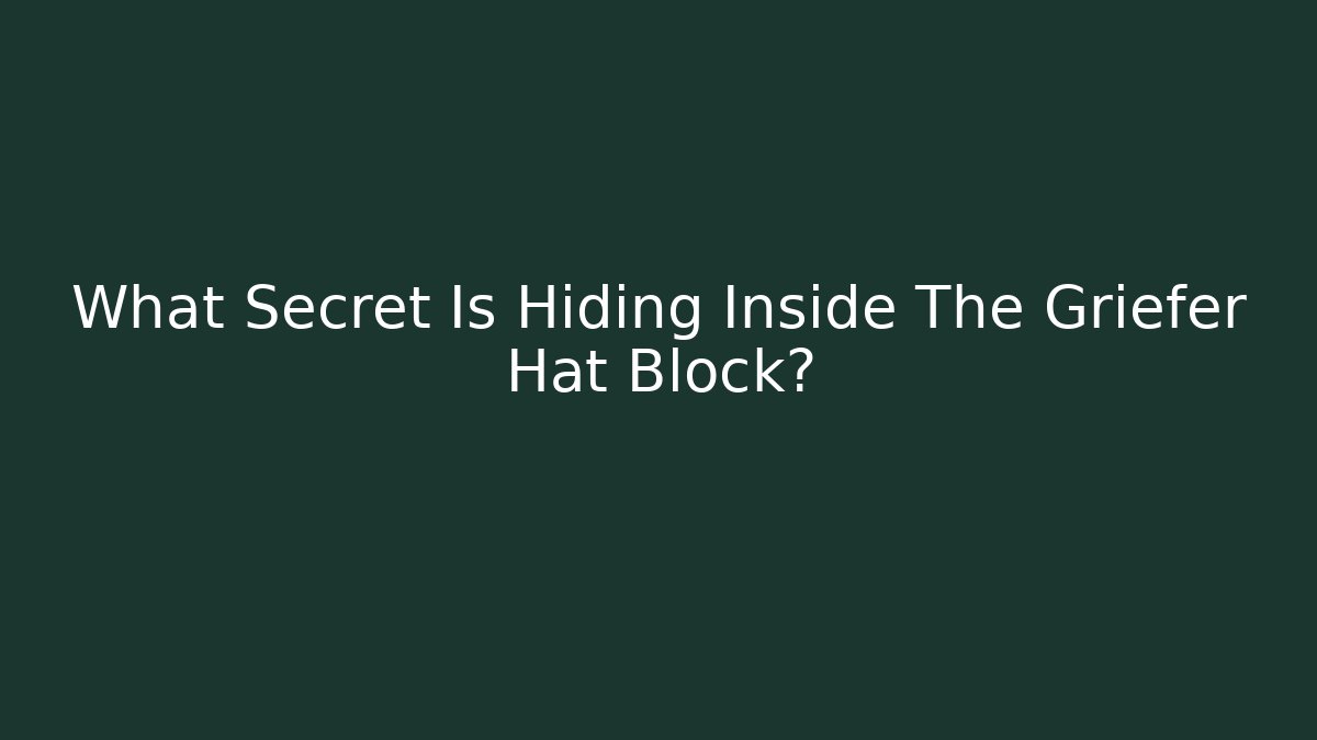 What Secret Is Hiding Inside The Griefer Hat Block?