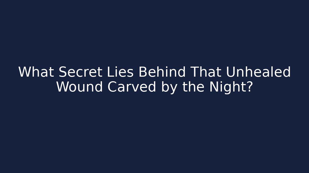 What Secret Lies Behind That Unhealed Wound Carved by the Night?