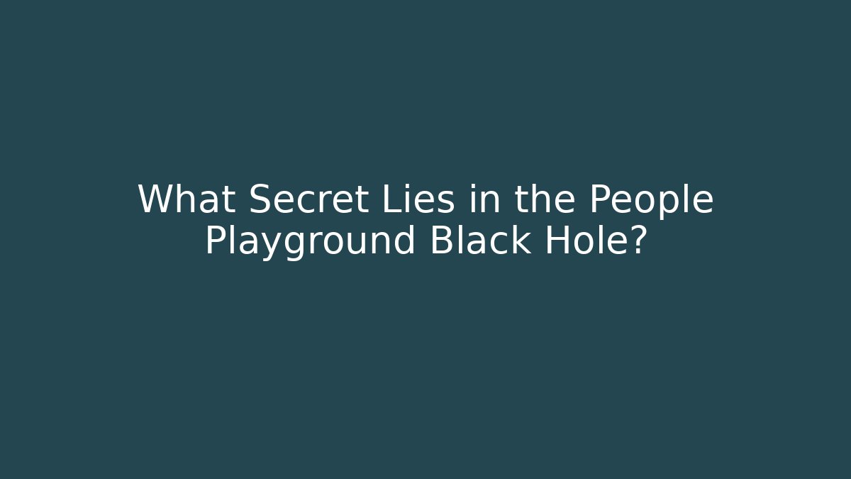 What Secret Lies in the People Playground Black Hole?