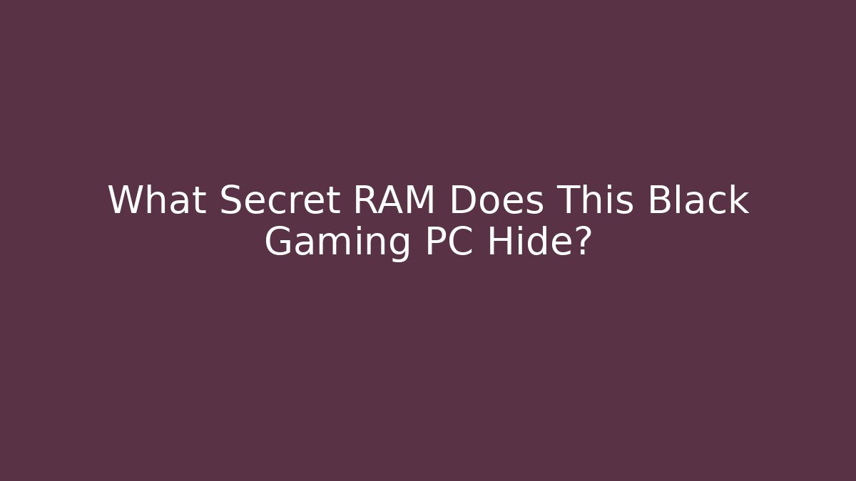 What Secret RAM Does This Black Gaming PC Hide?