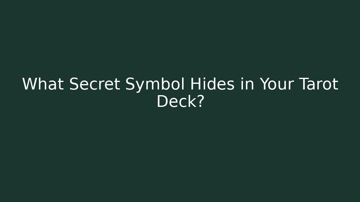 What Secret Symbol Hides in Your Tarot Deck?