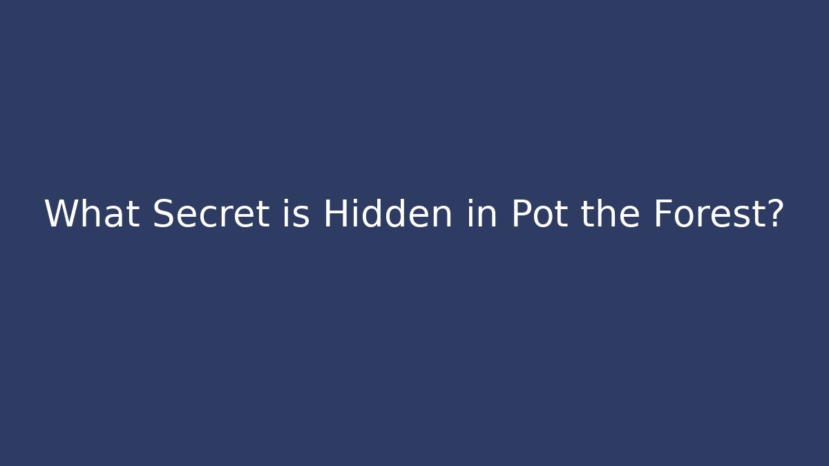 What Secret is Hidden in Pot the Forest?