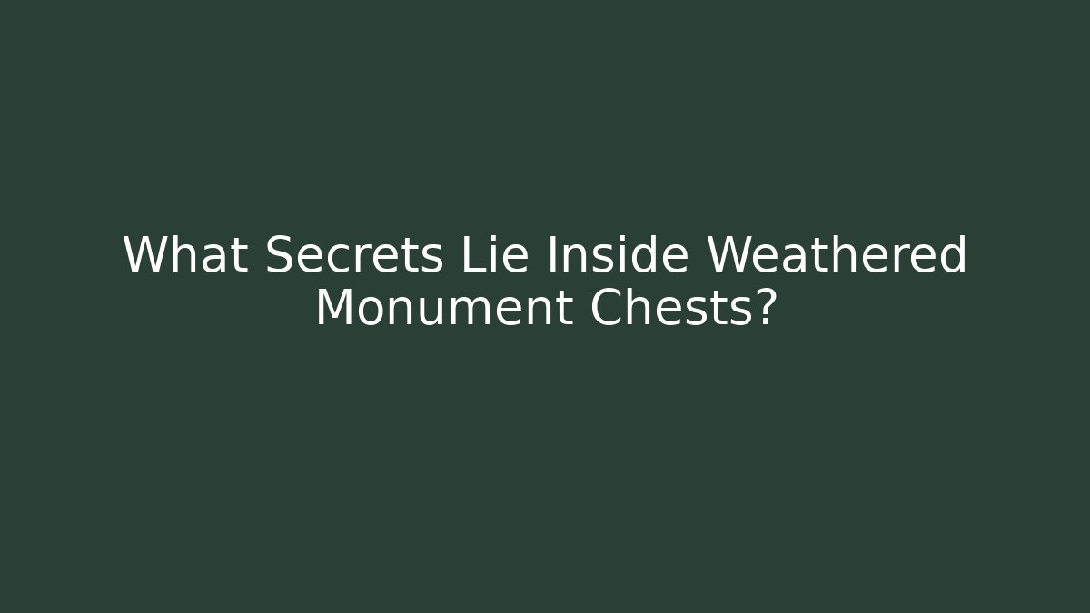 What Secrets Lie Inside Weathered Monument Chests?