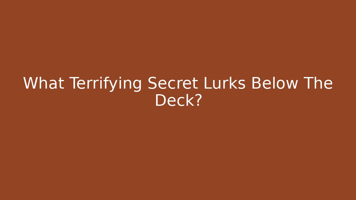 What Terrifying Secret Lurks Below The Deck? - Felix Cat Insurance