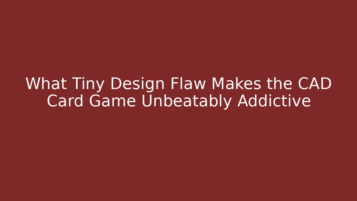 What Tiny Design Flaw Makes the CAD Card Game Unbeatably Addictive