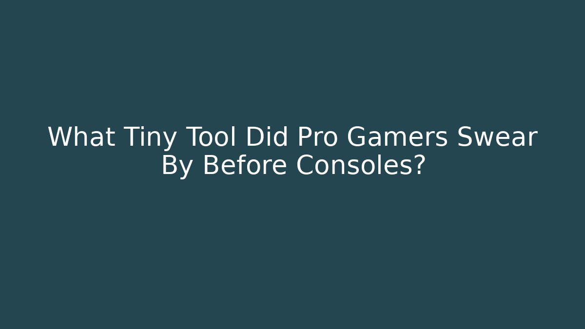 What Tiny Tool Did Pro Gamers Swear By Before Consoles?