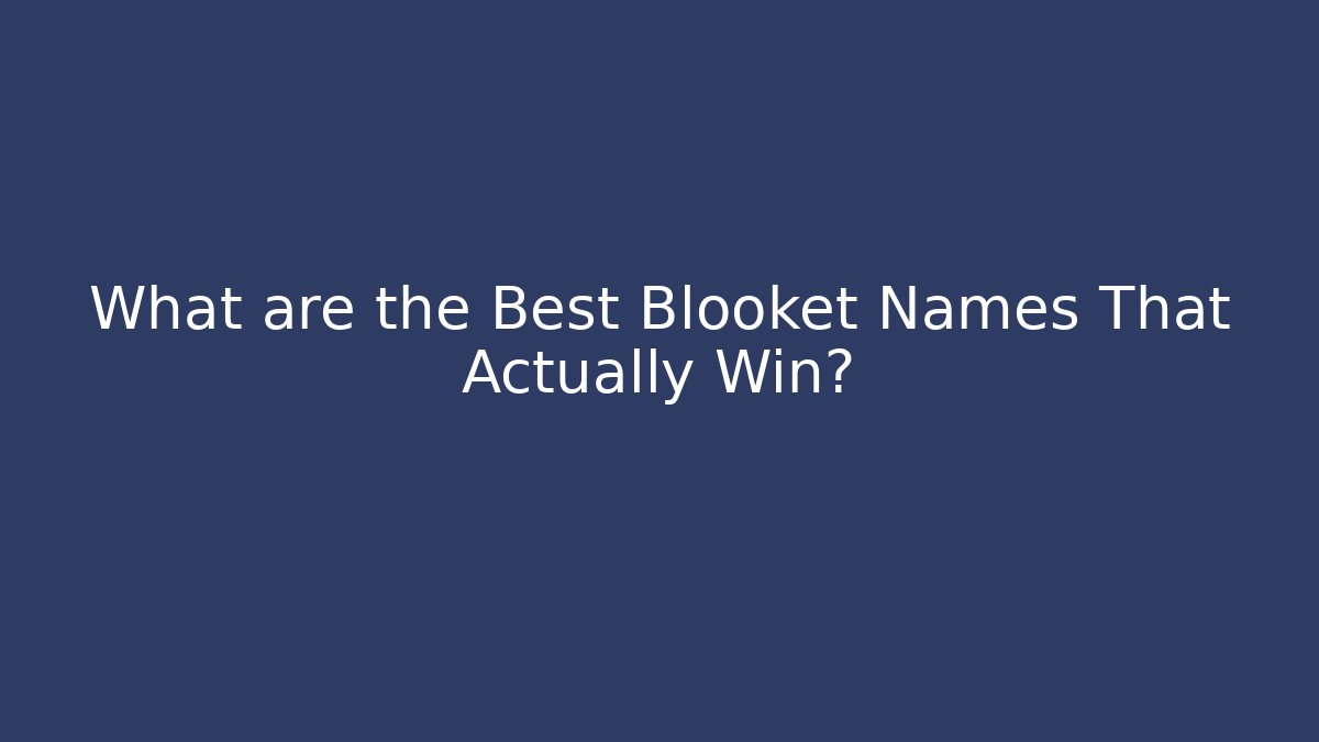 What are the Best Blooket Names That Actually Win?