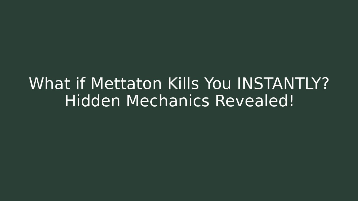 What if Mettaton Kills You INSTANTLY? Hidden Mechanics Revealed!