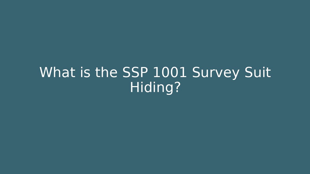What is the SSP 1001 Survey Suit Hiding? - Felix Cat Insurance
