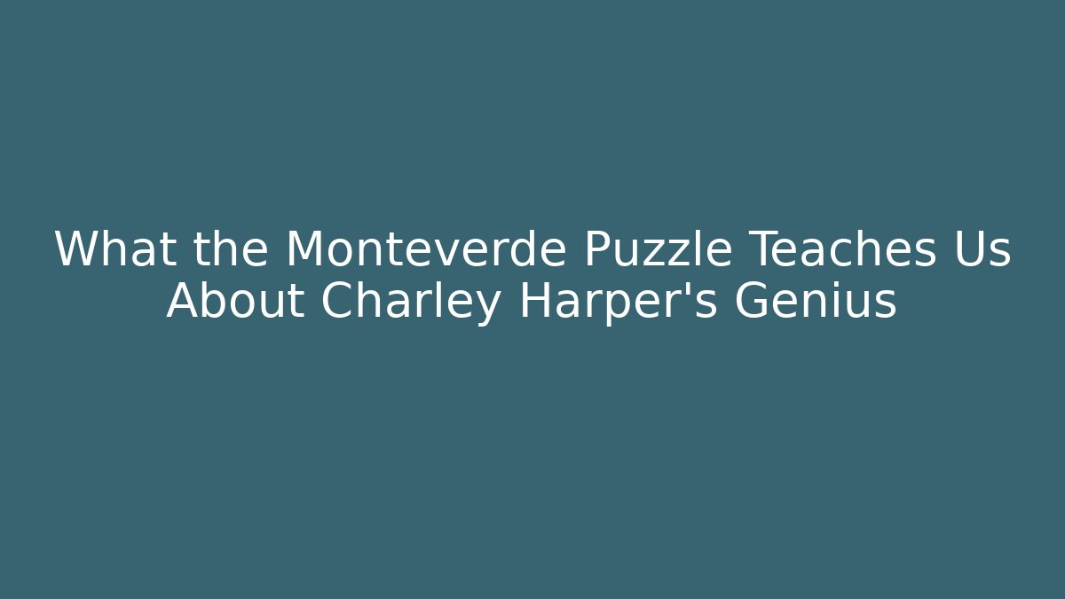 What the Monteverde Puzzle Teaches Us About Charley Harper's Genius