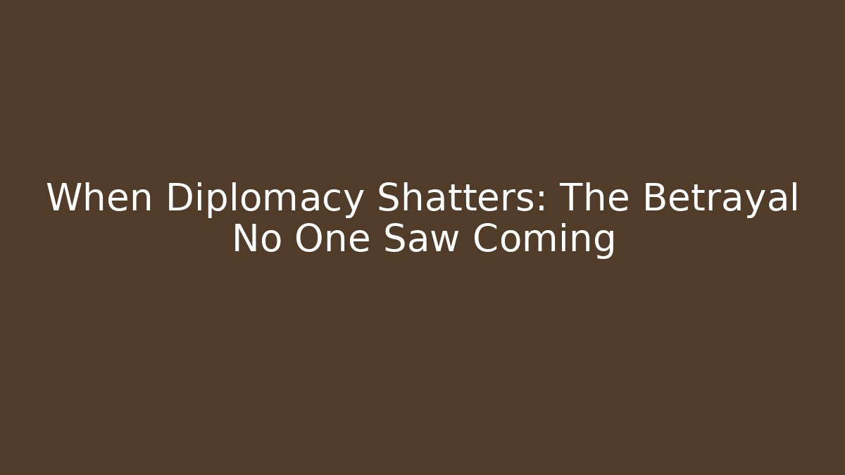 When Diplomacy Shatters: The Betrayal No One Saw Coming