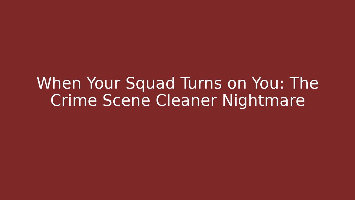 When Your Squad Turns on You: The Crime Scene Cleaner Nightmare