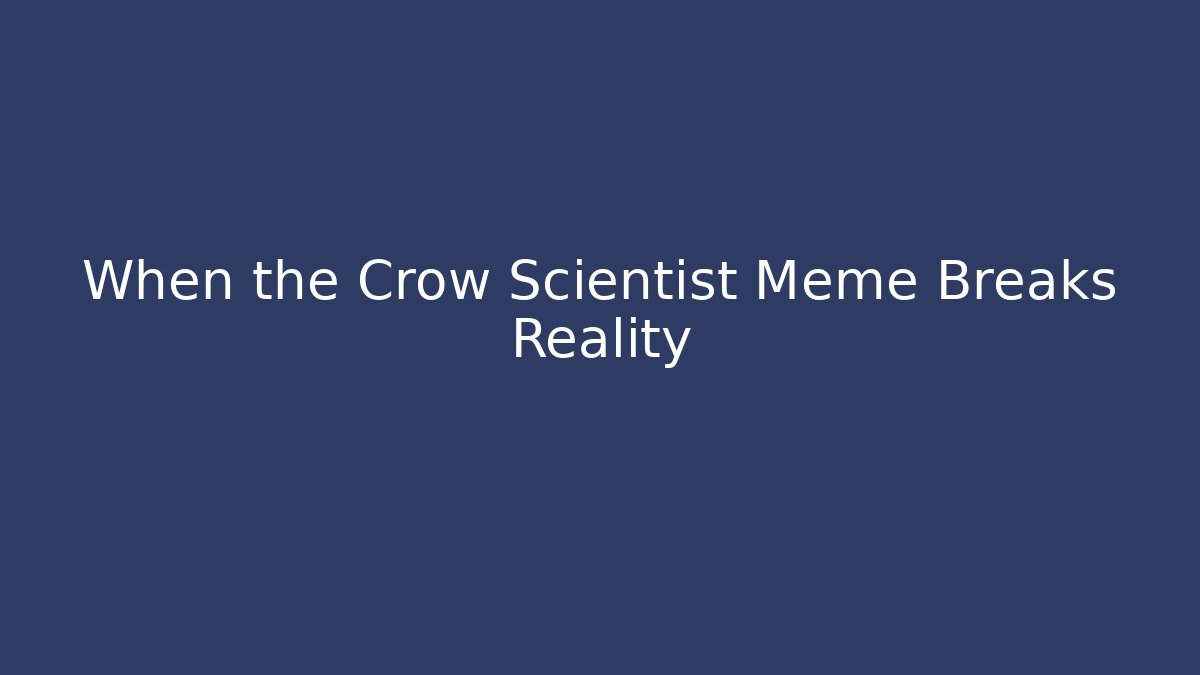 When the Crow Scientist Meme Breaks Reality