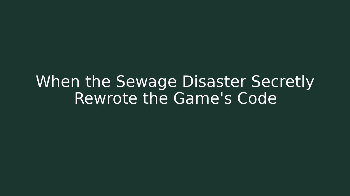 When the Sewage Disaster Secretly Rewrote the Game's Code
