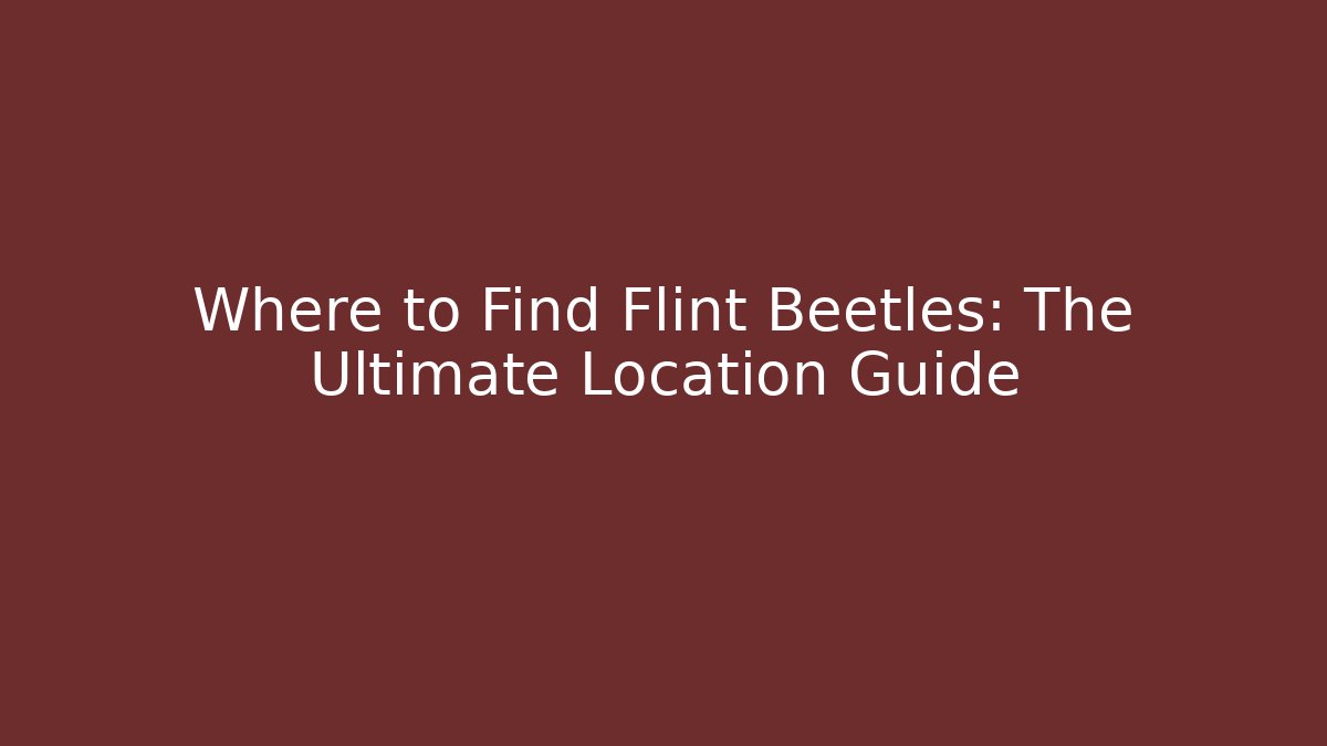 Where to Find Flint Beetles: The Ultimate Location Guide - Felix Cat Insurance