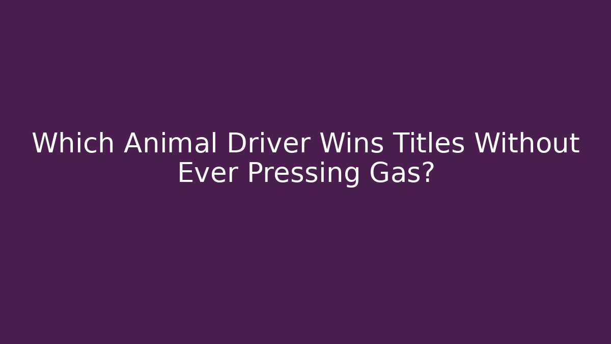 Which Animal Driver Wins Titles Without Ever Pressing Gas? - Felix Cat Insurance